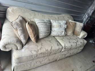 Schnadig Fabric Full Size Floral Couch Sofa & Pillows Clean & Comfy! Top Quality!