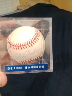 Deion Sanders autographed baseball