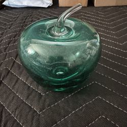Glass Apple Paperweight
