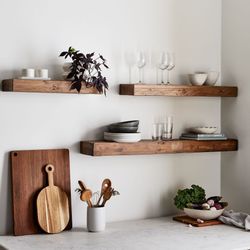 2 West Elm Emmerson 36" Reclaimed Wood Floating Shelves