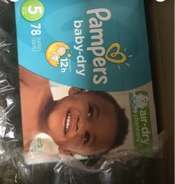 Pampers baby dry size 4 and size 5 boxes available
