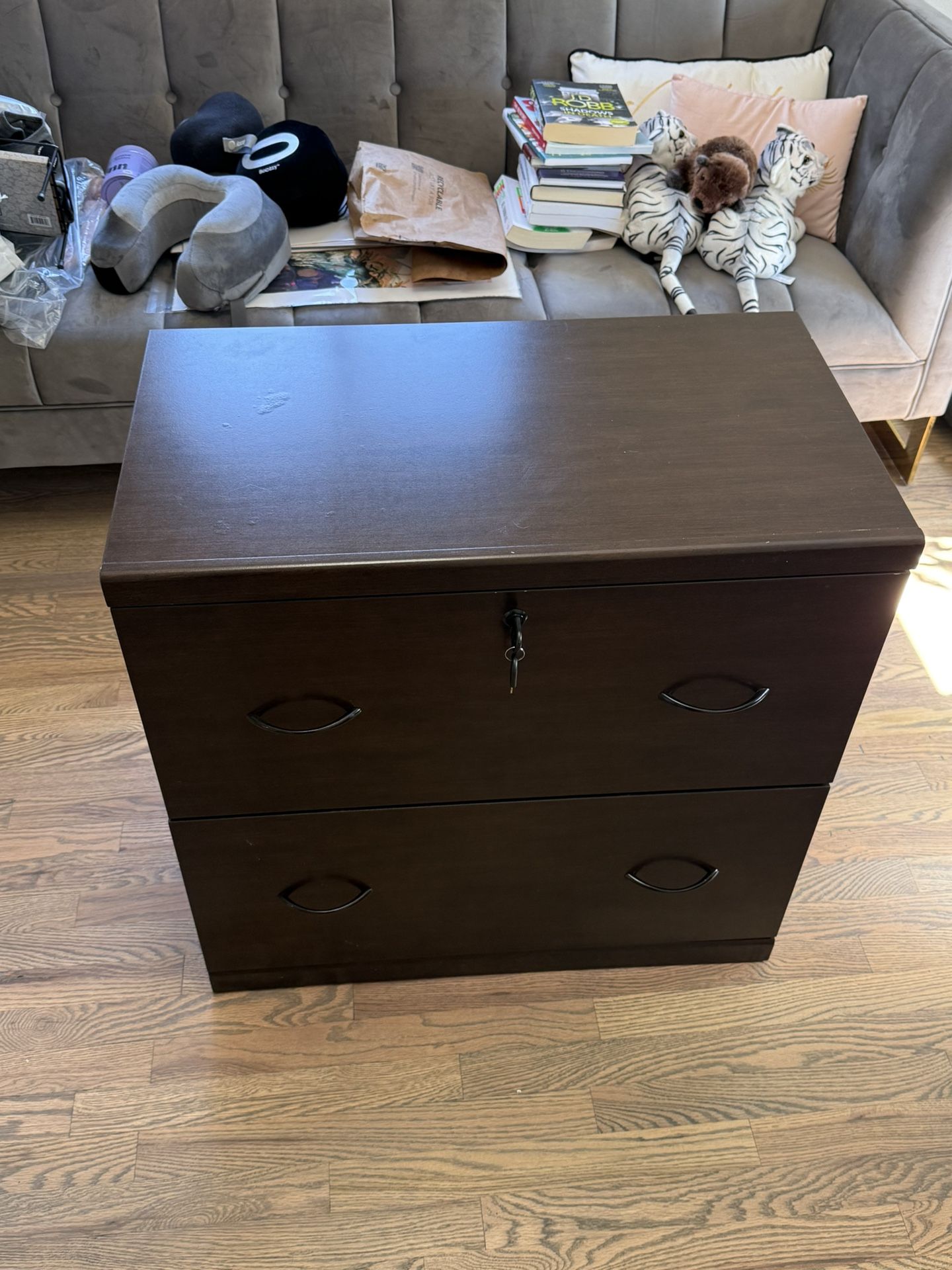 Dark Wood Filing Cabinet