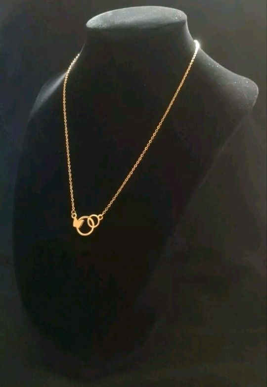 Butterfly Loop 18k Gold Plated Stainless Steel Necklace 16+2 Length