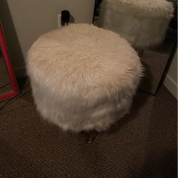 White Fur Makeup Chair!