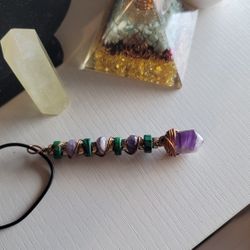 Handmade multistone crystal dangle pendant Necklace