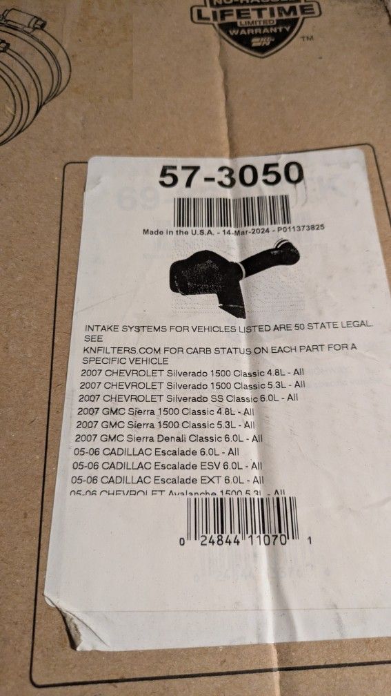 K&N Cold Air Intake 