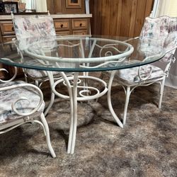 Glass Top Table W/ 4 Chairs.