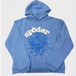 Light Blue Sp5der Hoodie | M