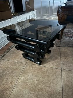 Vintage 1980s Glass Table