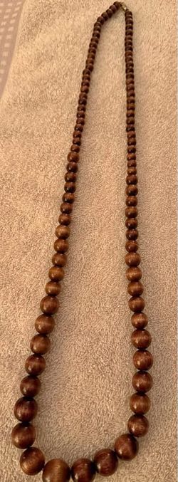 Vintage Graduated Wooden Bead Necklace