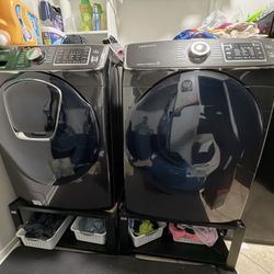 Samsung 6500 Series Front-Load Washer & Dryer Set — Black Stainless Steel