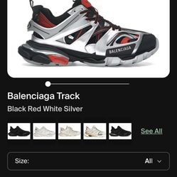 Balenciaga Track Black Red White Silver