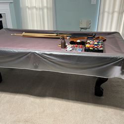 8 Ft Slate Pool Table Plus Accessories