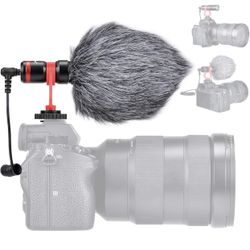 Mini Shotgun Video Condenser Microphone External Mic Compatible for DSLR Camera Camcorder Smartphone iPhone