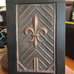 Antique Fleu De Lis Tin Tile 