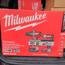 Milwaukee M18 Brushless Hammer/Impact Drill Kit 