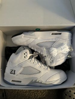 Air Jordan 5 white metallic