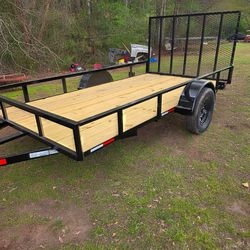 Black utility trailer with new wood floor 6.5x12