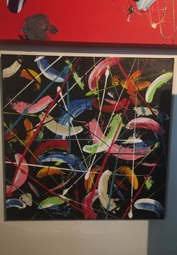 black abstract painting