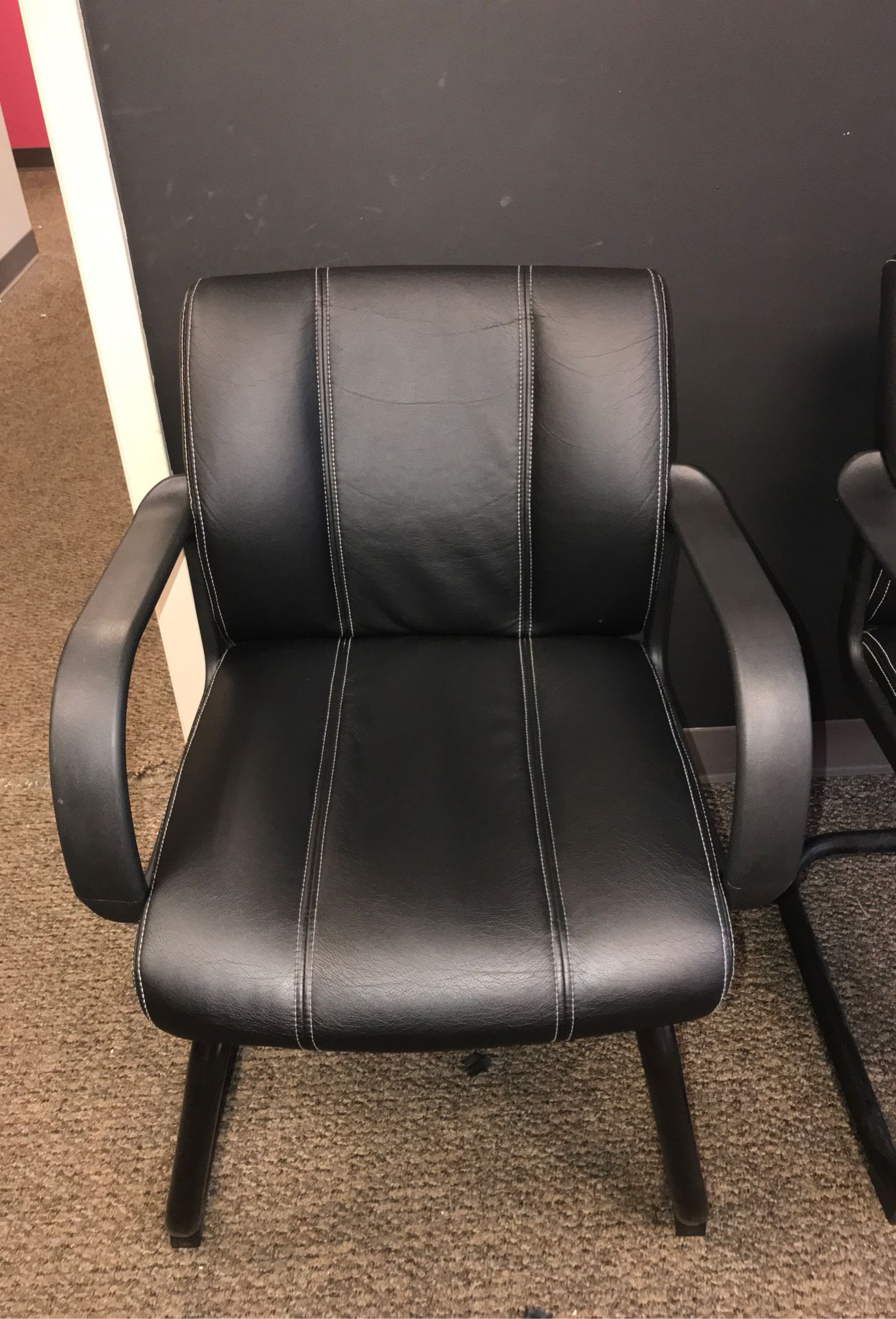 Black leather office chairs