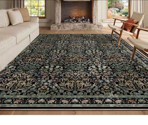 Area rug vintage design floral 9x12