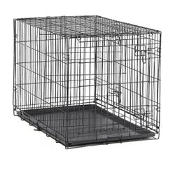 Vibrant Life Double-Door Foldable Metal Wire Dog Crate with Divider, XX-Large, 48"