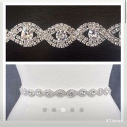 Thin Crystal Rhinestone Belt Sash