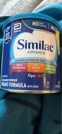Blue can of Similac advanced