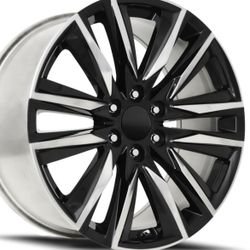 22” Black And Machine Wheels Rims 