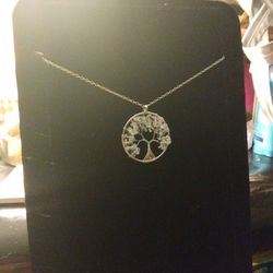 Rock Quartz Tree Of Life Necklace