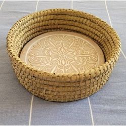 Handmade Bread or Tortilla Tortillero Warmer with Woven Serving Basket, New