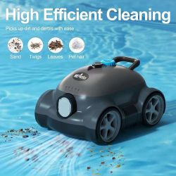 Cordless Robotic Pool Vacuum Cleaner,Last 150Mins&Clean 2152Sq. Ft for Above Ground&Inground 9000mah