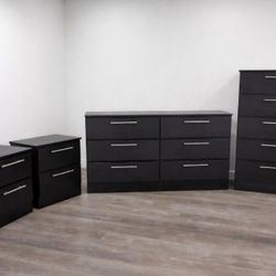 Dresser,  Chest And 2 Nightstands - Cómoda,  Gavetero Y 2 Mesitas De Noche 