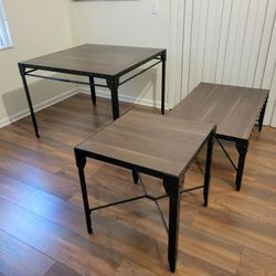 Mackenzie Wood Laminate And Metal Table Set-3 Piece 
