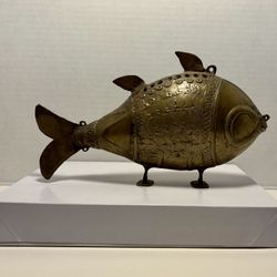 Vintage Brass Fish Figurine – Indian Folk Art 