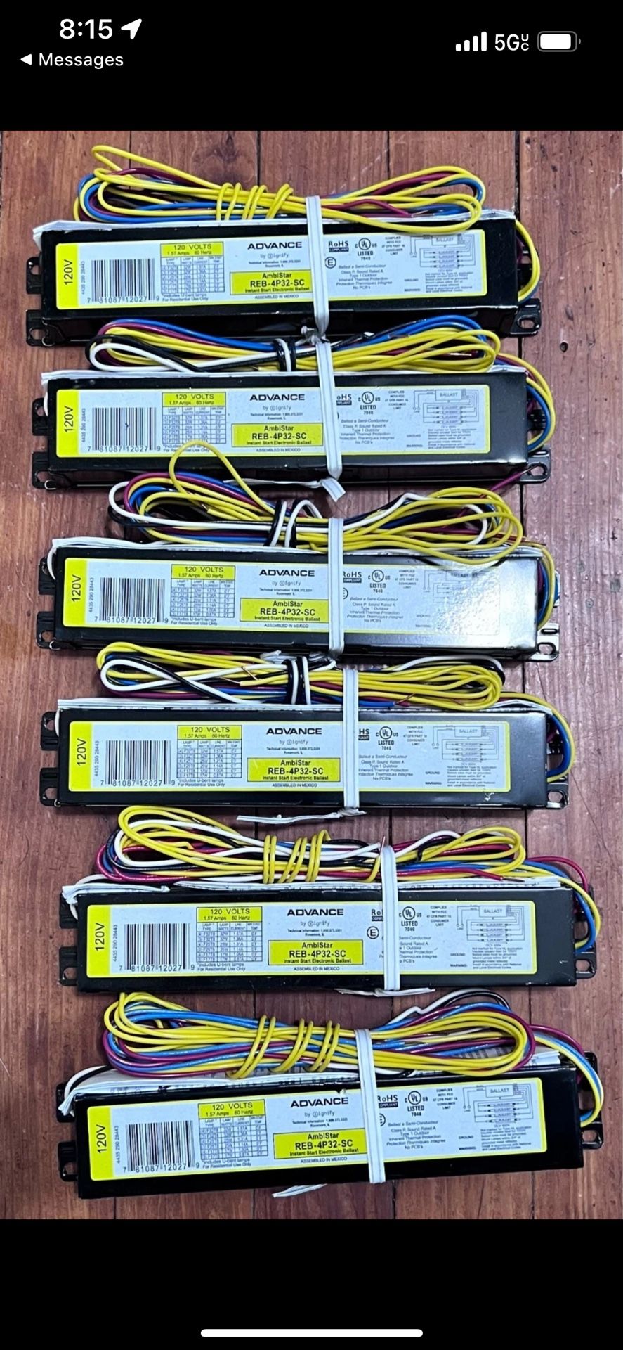 6-PK Advance REB-4P32-SC 32W (F32T8) 3 to 4 Lamp 4 f. T8 120V Electronic Ballast