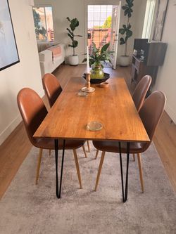 Mid century modern custom Dinning table and chairs
