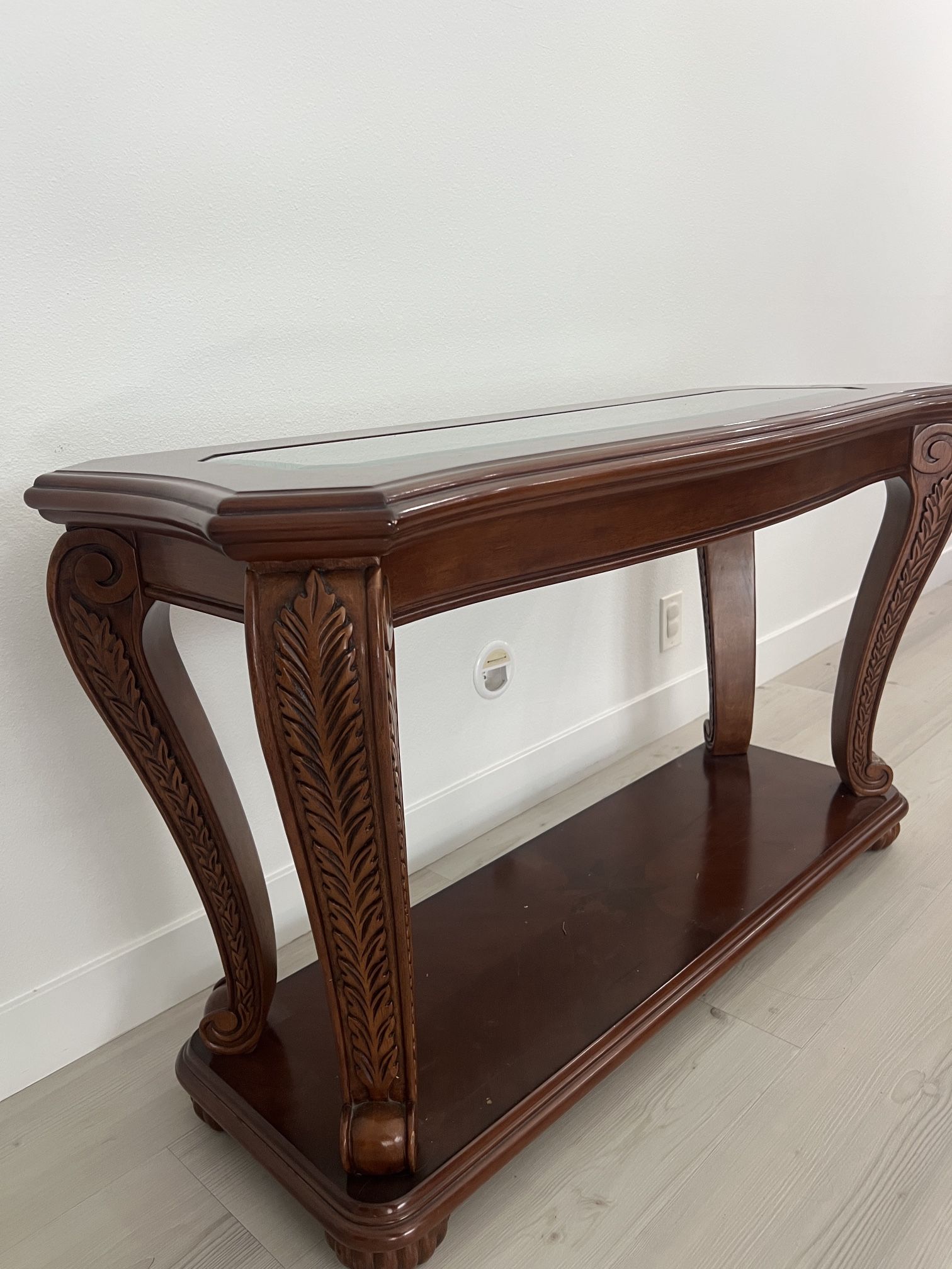 Console Table W/ Glass Top