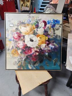 Impressionistic Fall Bouquet on Canvas