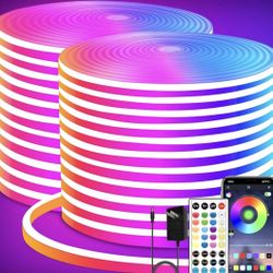 65.6ft Smart LED Lights for Bedroom, Bluetooth LED Strip Lights APP Control, DIY Multiple Colors on One Line, Color Changing LED Lights