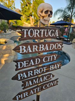 Pirate directional sign Halloween prop