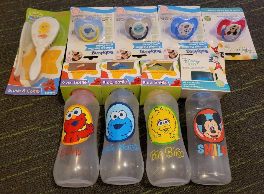Bottles. Pacifiers. Brush And Comb.
