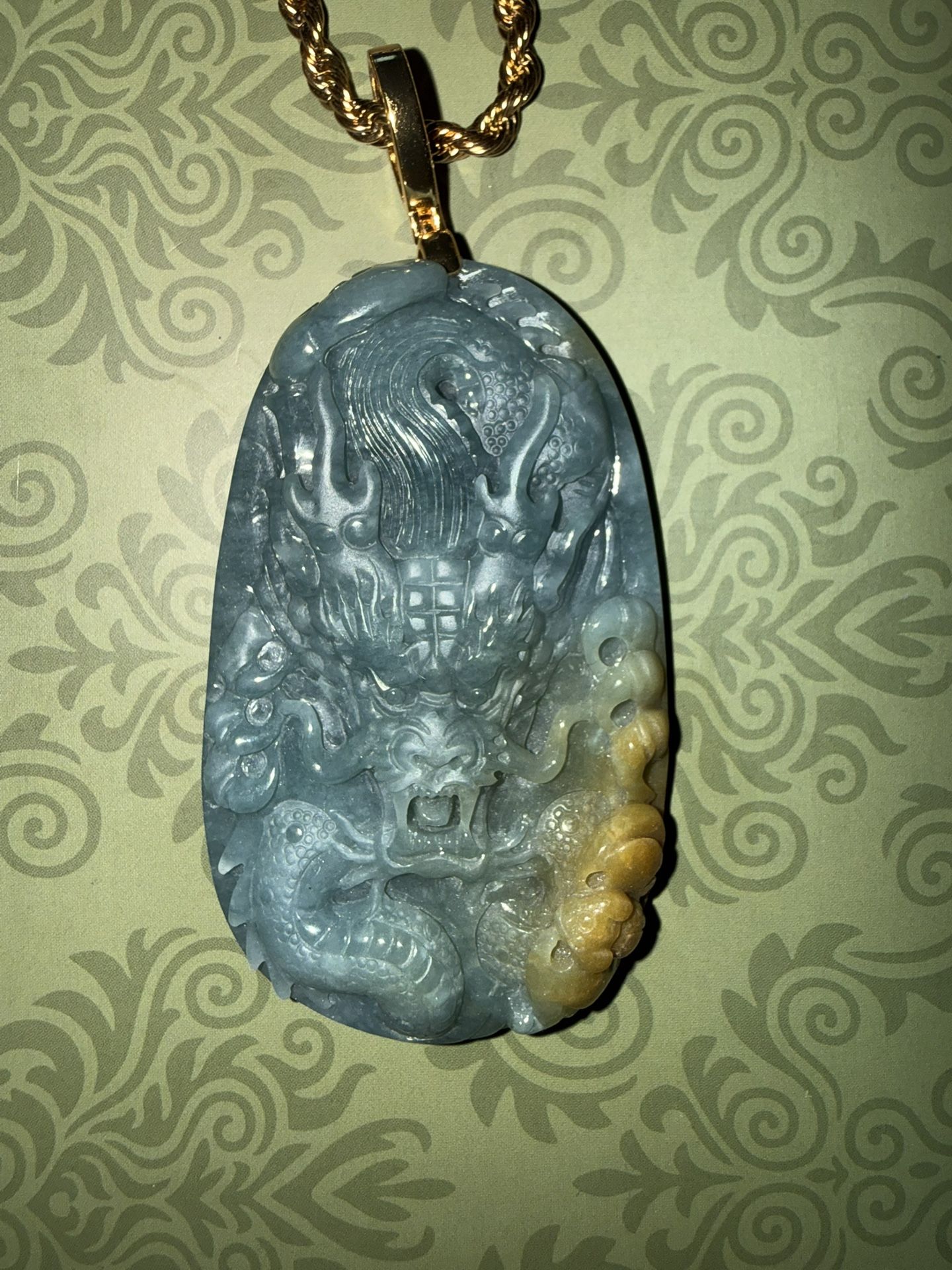 Dragon Blue Water Jade Pendant