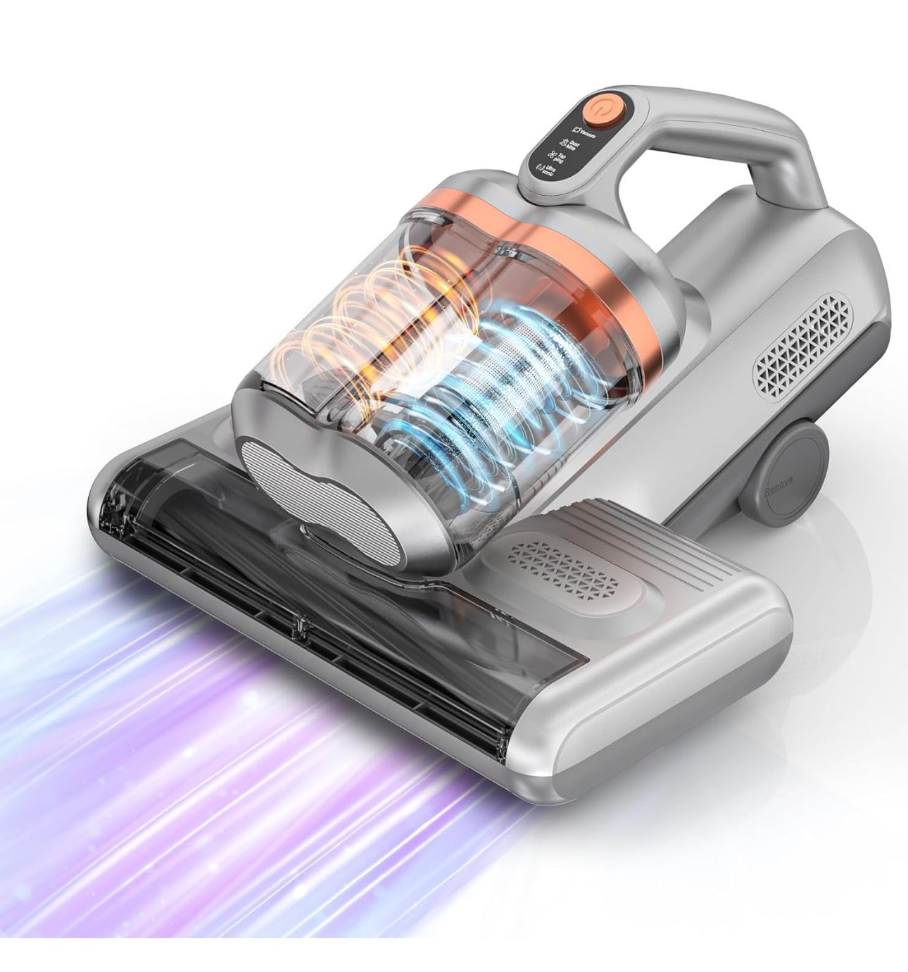 Bed Vacuum Cleaner, 18Kpa 5 in 1 Mattress Vacuum with 273nm UV-C Light & Ultrasonic & High Heating Tech, Dual Brush Roll Rotation & Dust Cup, 500W Dee