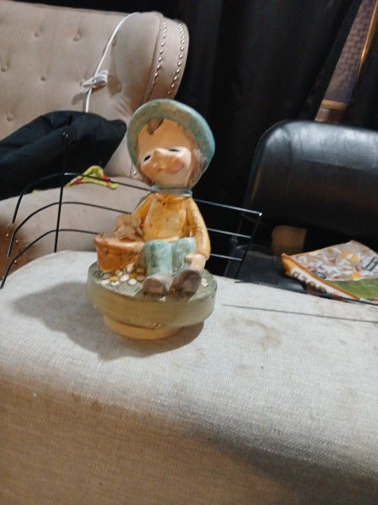 Music Box Porcelain little boy Figurine