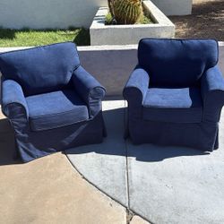 2 Custom Living Room Chairs W/changeable Covers