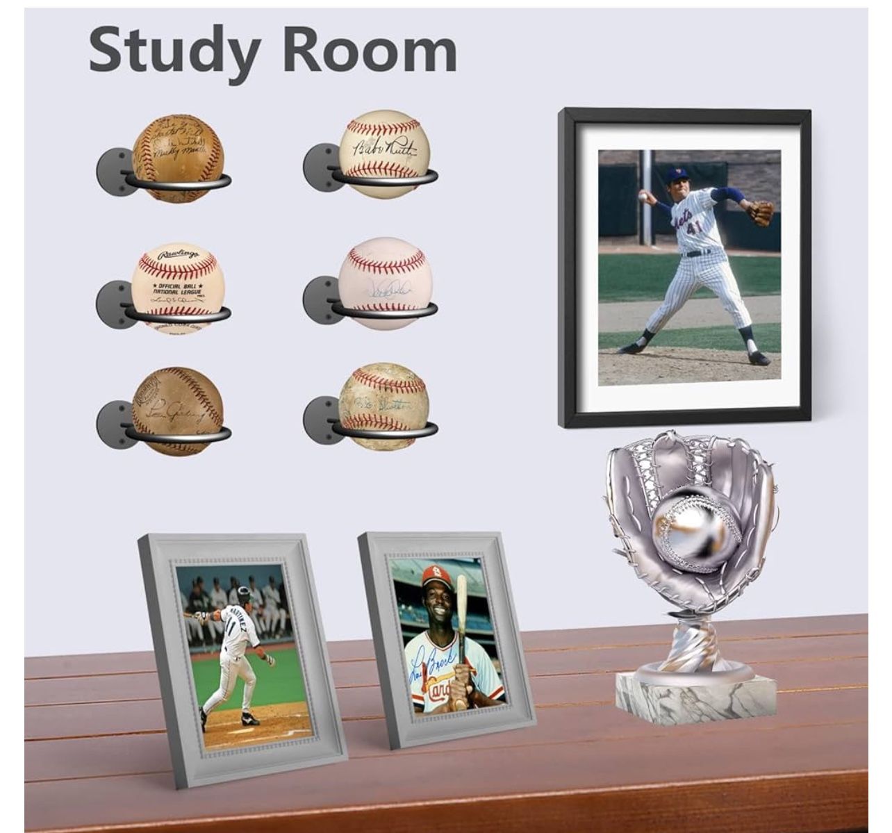 Baseball/bat Wall Mount Display