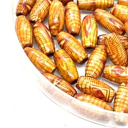 Lot Of 53 14mm Mosaic Wood Beads 