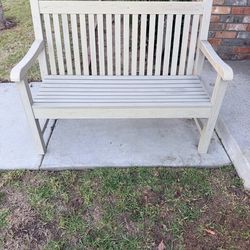 Wooden porch bench
