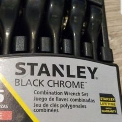New Stanley Black Chrome 5pc Combination Wrench set
